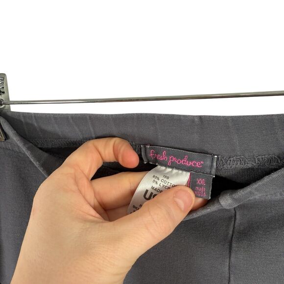 Fresh Produce Grey Leggings 100% Cotton Pull On Comfort Womens Size XXL - Picture 3 of 6